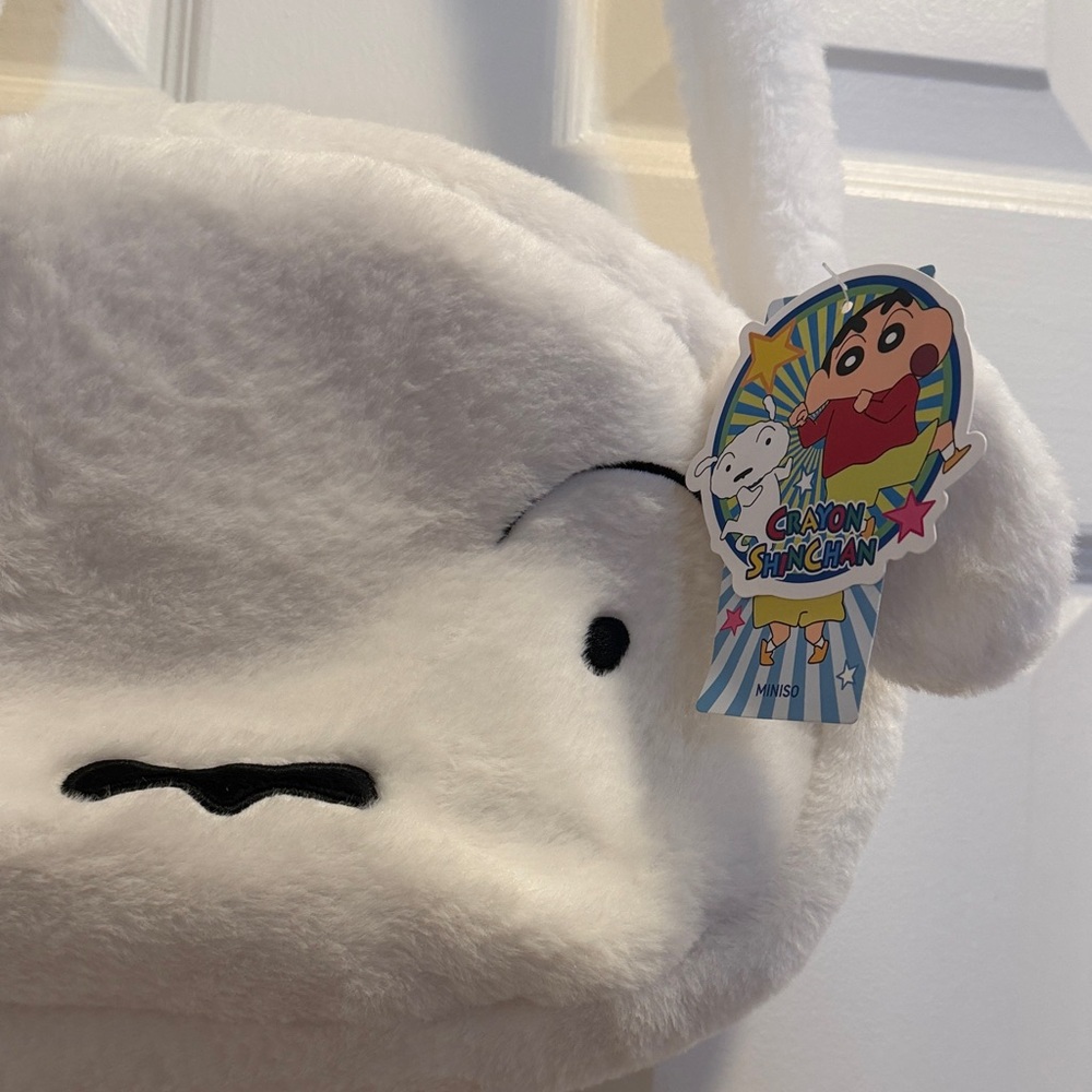 Miniso Crayon Shinchan Collection Shoulder Bag, White Fluffy, NWT - Picture 5 of 12